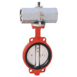 氣動對夾式中線鑄鐵蝶閥