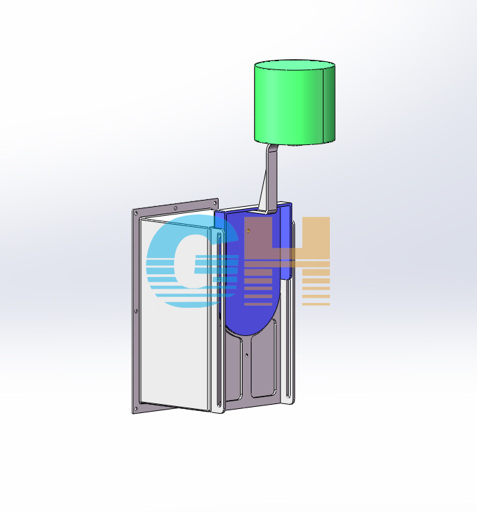 截流調(diào)控裝置,浮控調(diào)流閥-帶防倒灌裝置全關(guān)3D圖