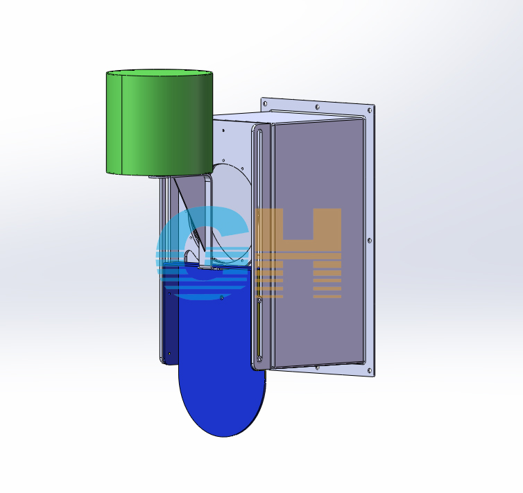 截流調(diào)控裝置,浮控調(diào)流閥-帶防倒灌裝置全開3D圖