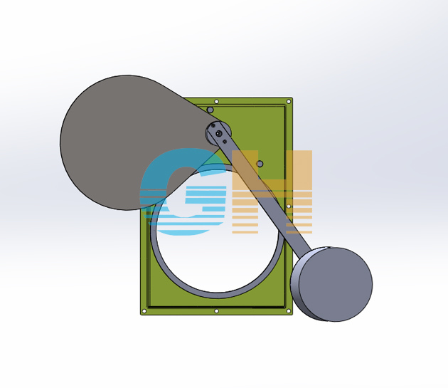 V型浮筒式調節型截流閥、限流閥全開3D圖
