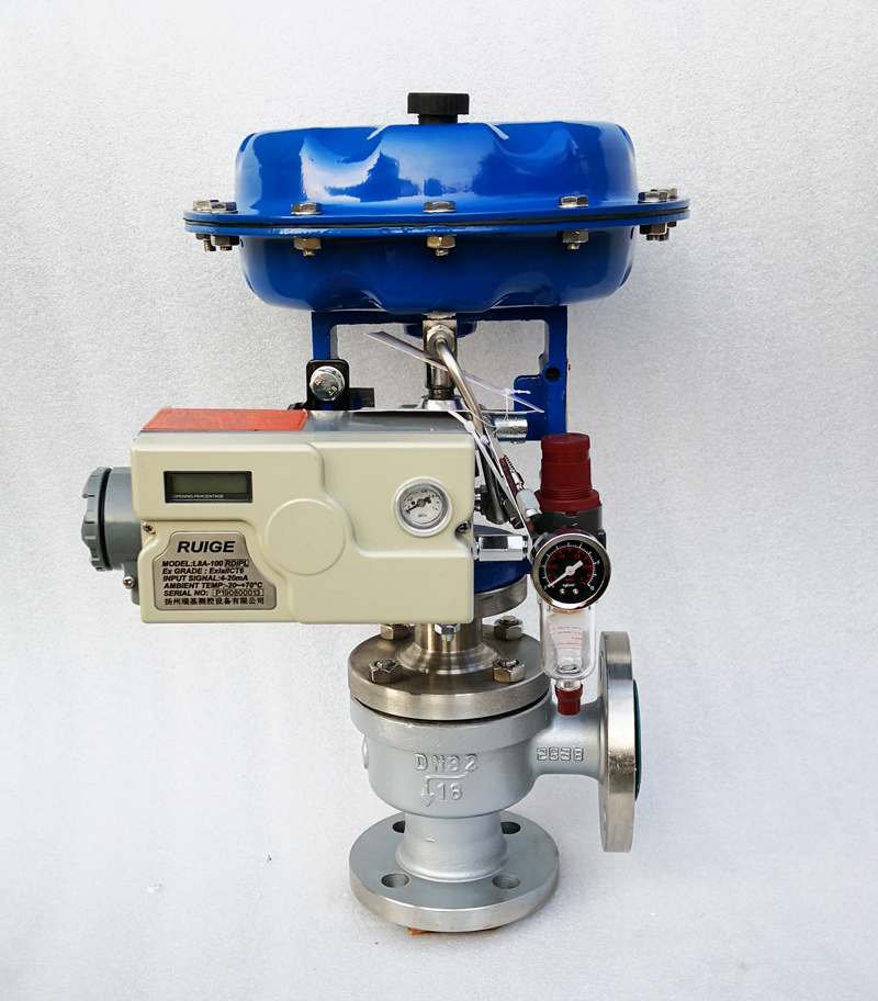 ZHAS氣動角式調節閥側面圖