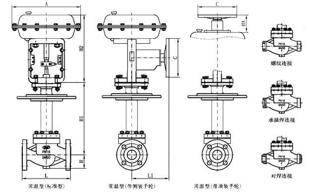 氣動低溫調(diào)節(jié)閥_外形尺寸圖